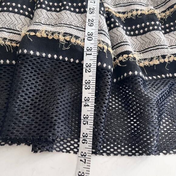 Tracy Reese Anthropologie Coco Black Perforated Striped Cocktail Dress 6 - Picture 6 of 7